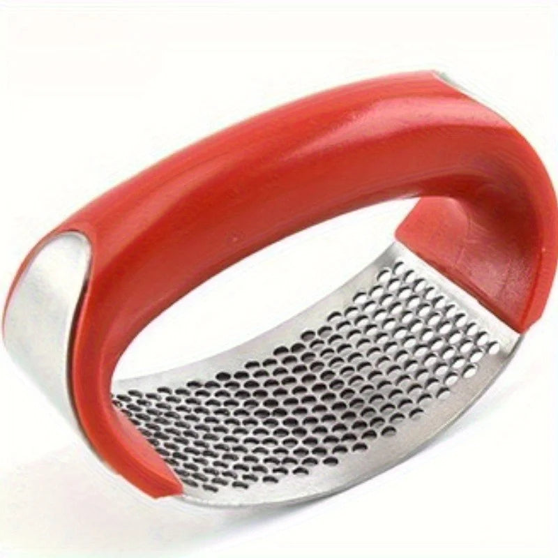 Stainless Steel Garlic Press Rocker - Easy-Squeeze Garlic Mincer & Kitchen Tool