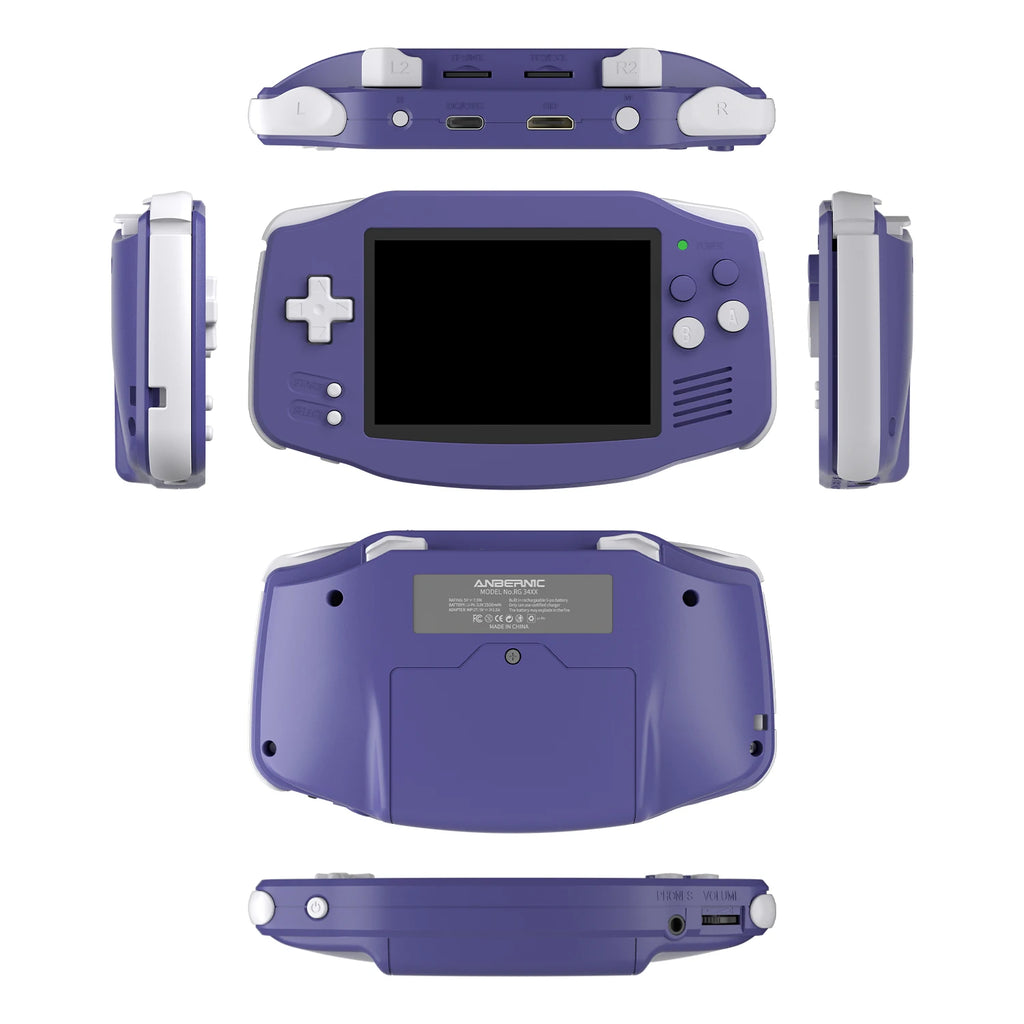 Anbernic RG34XX Retro Video Handheld Game Console 3.4" IPS Screen 32G Linux 64-bit System Support 5G WiFi Bluetooth HD TV Output