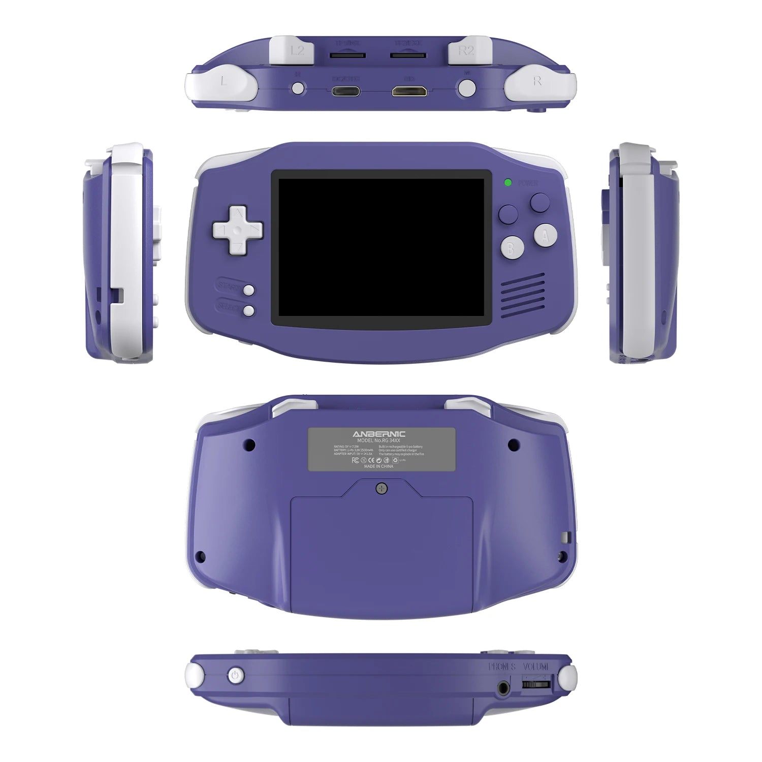 Anbernic RG34XX Retro Video Handheld Game Console 3.4" IPS Screen 32G Linux 64-bit System Support 5G WiFi Bluetooth HD TV Output