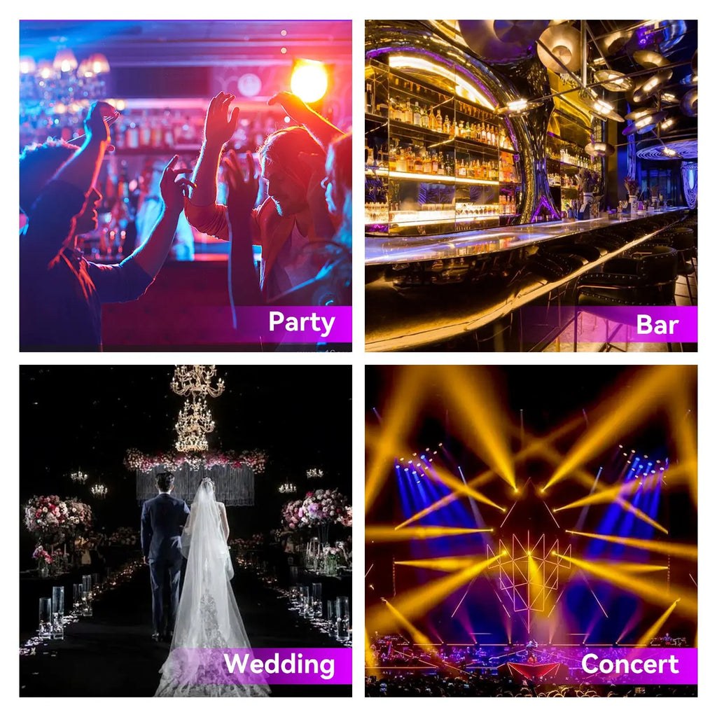 2PCS 7x40W Bee Eye Beam Wash Halo Effect Mini LED Moving Head RGBW 4in1DMX512 Control For DJ Disco Party Nightclub Wedding KTV