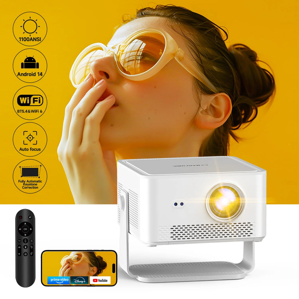 Magcubic HY450MAX 1080P Projector | 1100 ANSI, Android 14, WiFi 6, Auto Focus & 8K Support