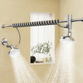 Dual Shower Head System for Two — 60" Adjustable Slider, High Pressure, No-Drill Install