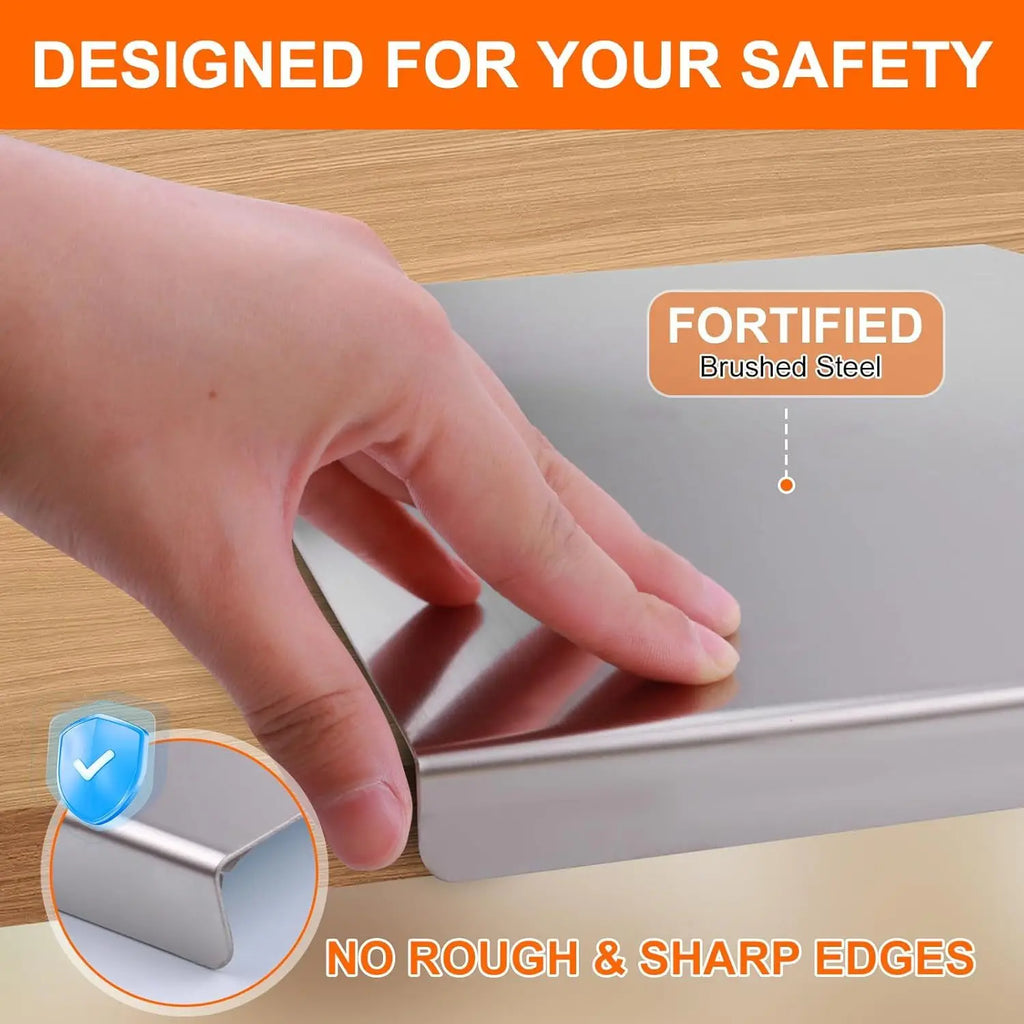 Large Stainless Steel Cutting Board 304 with Lid And Non-Slip Pad Kitchen Chopping Board for Meat
