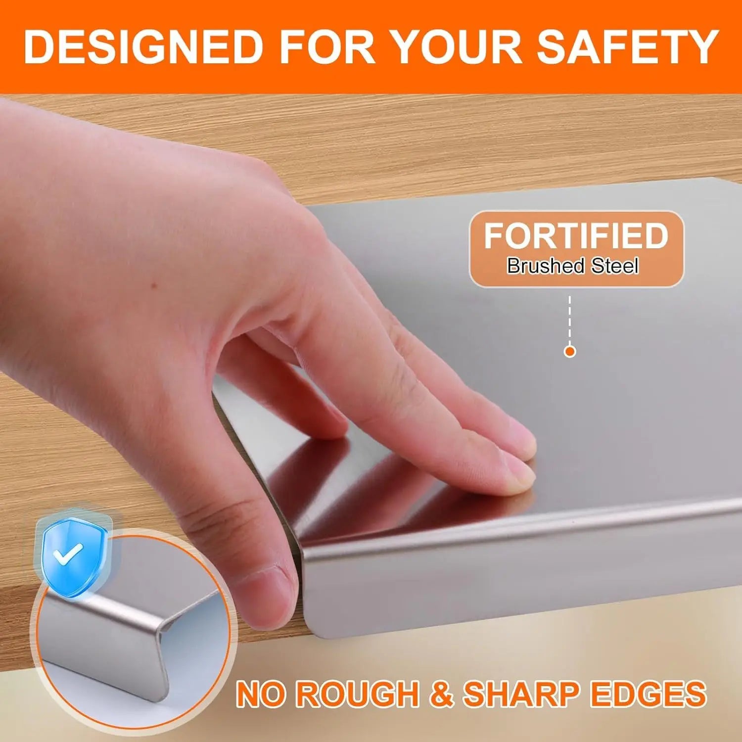 Large Stainless Steel Cutting Board 304 with Lid And Non-Slip Pad Kitchen Chopping Board for Meat
