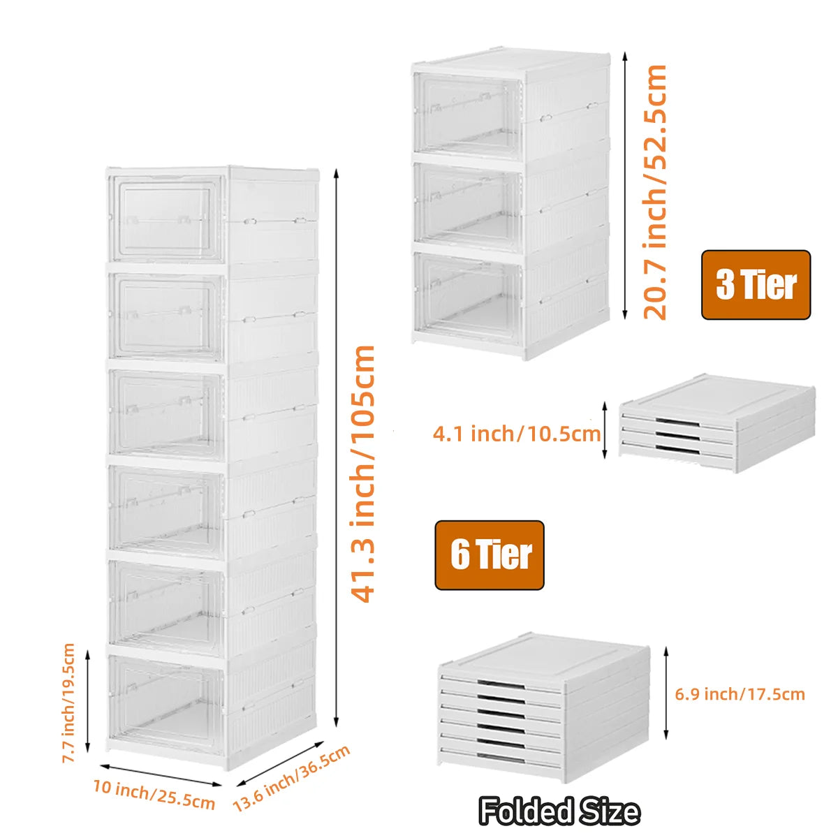 Foldable Clear Shoe Storage Box – Stackable 1–6 Layer Dustproof Organiser for Closet, Dorm & Apartment