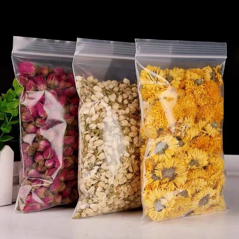 100Pcs/lot Small Zip Lock Plastic Bags Transparent Bag Reclosable Vacuum Storage Bag Clear Bags Ziplock Food Storage zip 2030