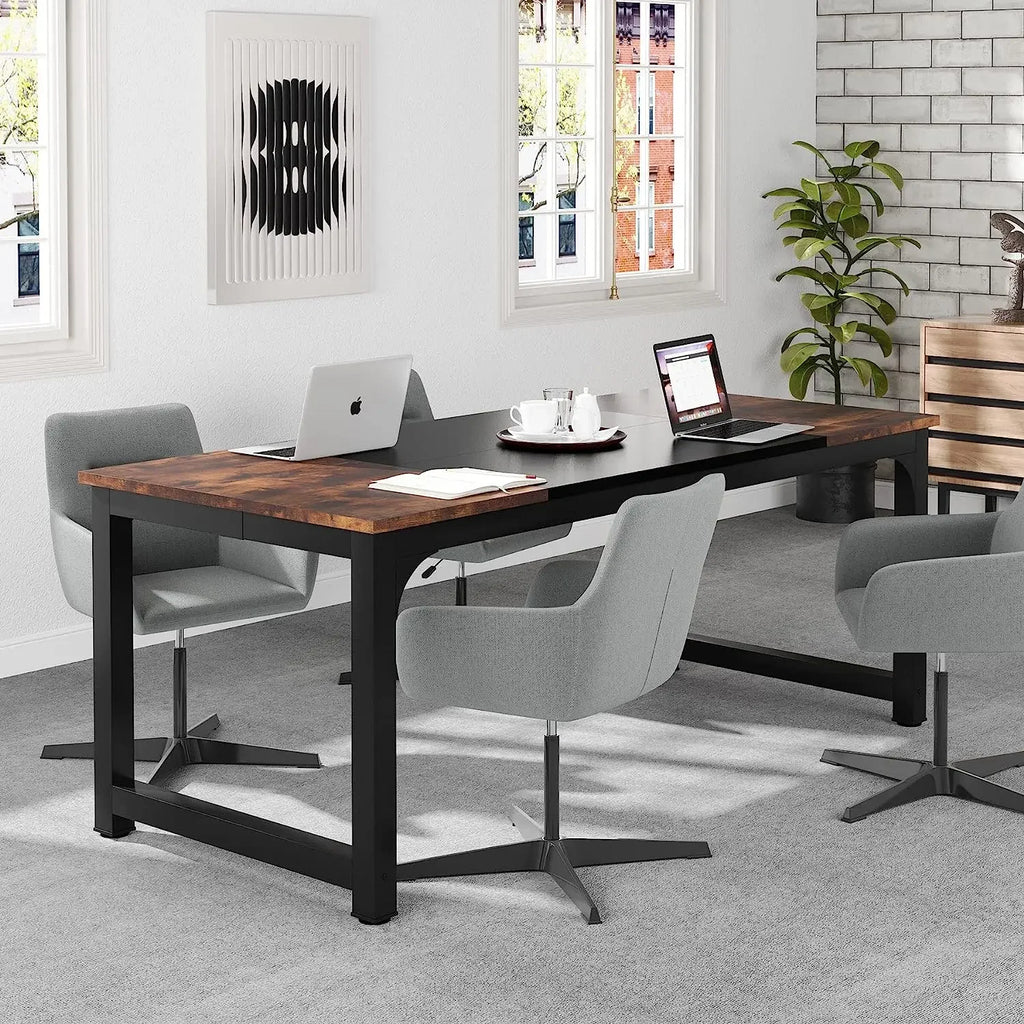 70" Large Executive Office Desk — Modern Computer & Writing Workstation for Home Office