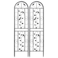 Metal Garden Trellis Fence – 2 Pack, 83" Tall Anti-Rust Wrought Iron Panels for Climbing Plants, Garden Border & Decor