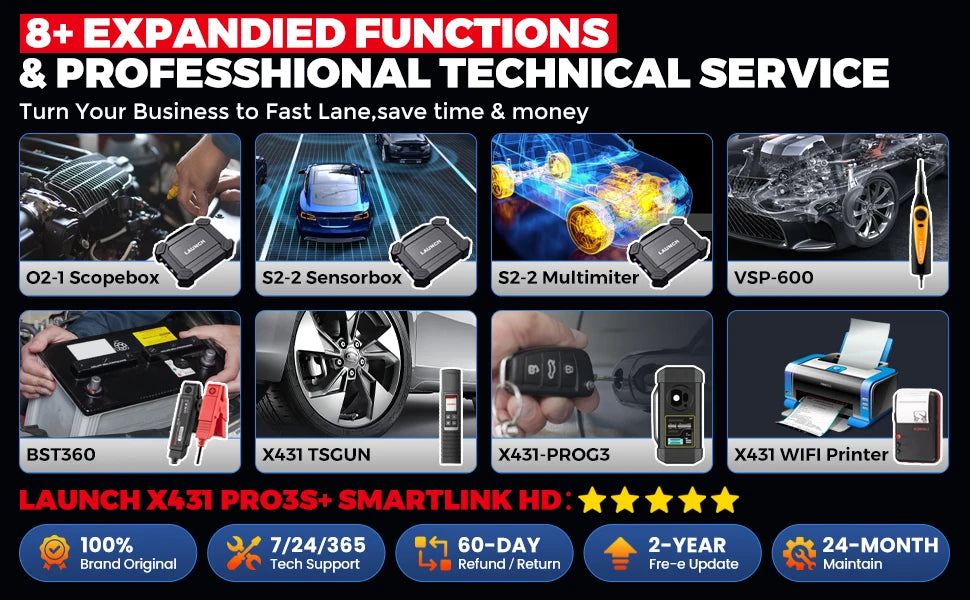New Arrival-LAUNCH X431 PRO3S+ SmartLink HD 12V Car 24V Truck Full System Diagnostic Tools 10.1' INCH Auto OBD OBD2 Scanner