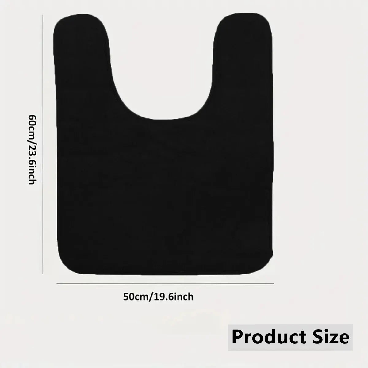 U-Shape Toilet Bath Mat - Anti-Slip Absorbent Polyester Bathroom Floor Mat