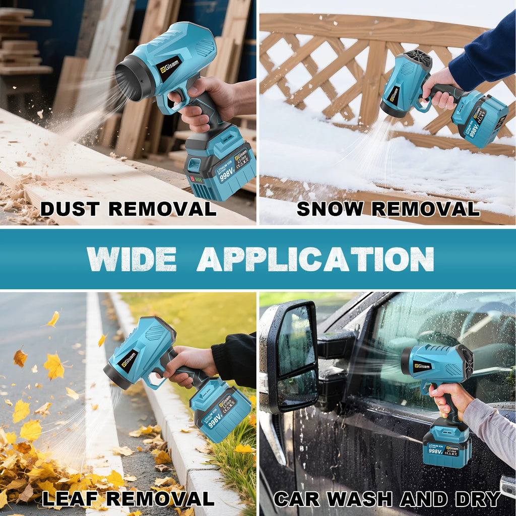 Gisam 200M/S Brushless  Leaf Blower 150000RPM Handheld Electric Turbo Blowers Jet Fan Dust Blowing for Makita 18V Battery Pins