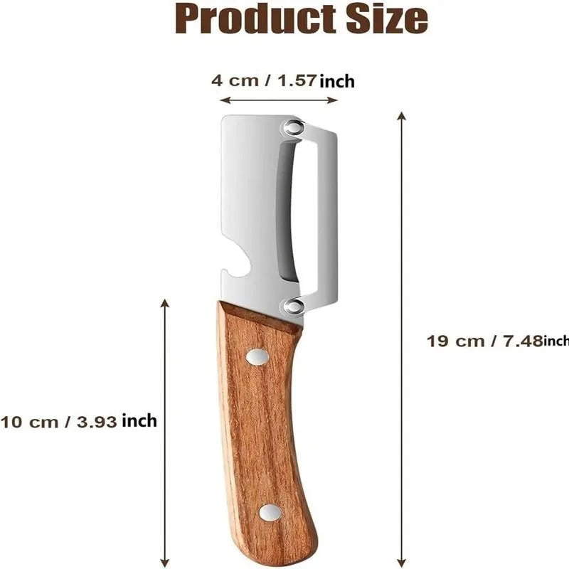 2-Pack 2-in-1 Vegetable & Fruit Peeler with Bottle Opener — Stainless Steel Blade, Wooden Handle, Zero Snag