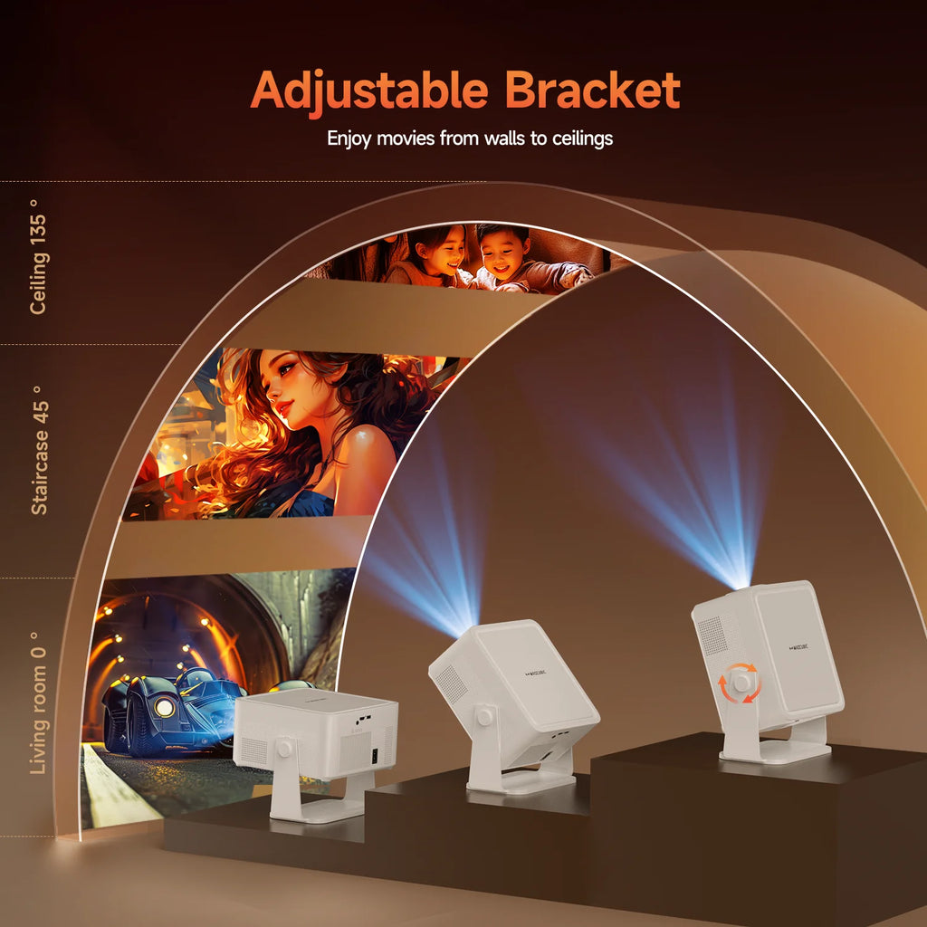 Magcubic HY450MAX 1080P Projector | 1100 ANSI, Android 14, WiFi 6, Auto Focus & 8K Support