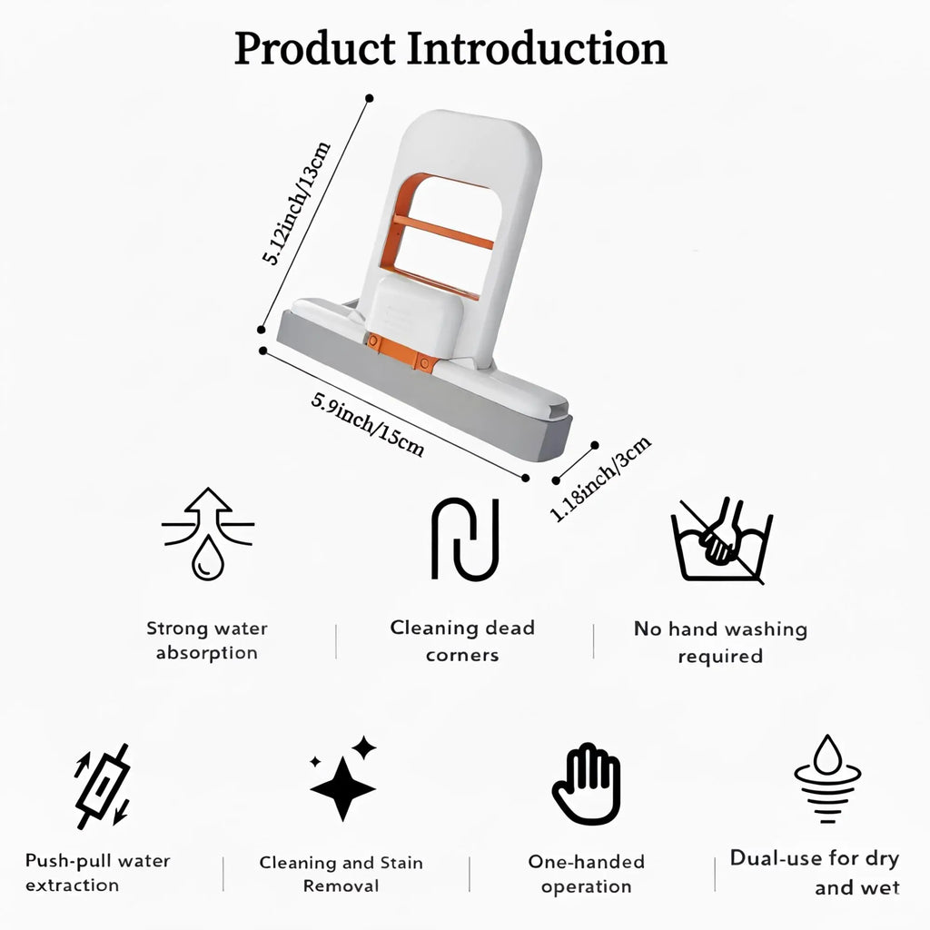 Mini Squeegee Sponge Cleaning Brushes | 4-Pack Handheld Multi-Surface Cleaner