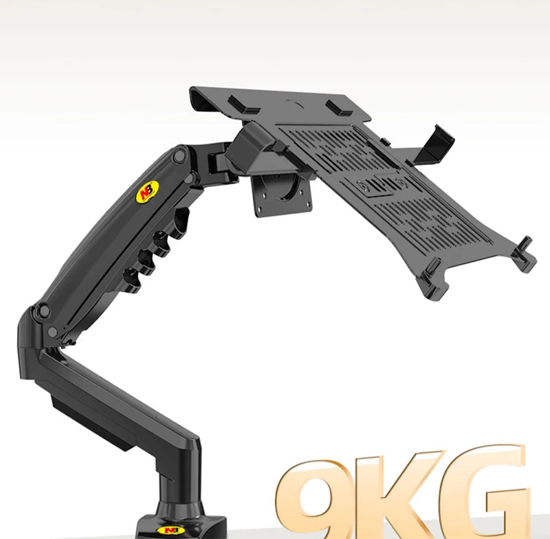 Hyvarwey 2-in-1 Monitor & Laptop Desk Mount – Gas Spring Arm for 17–30" Screens & 10–17" Laptops