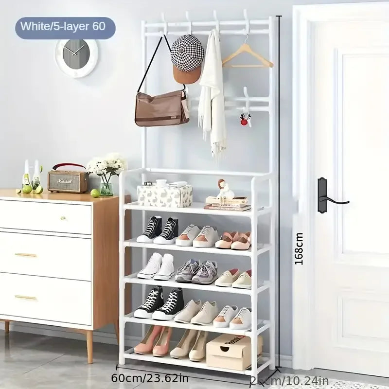 Hallway Clothes Hanger & Shoe Rack – Entryway Organiser for Shoes, Coats, Hats, Bags & Umbrellas