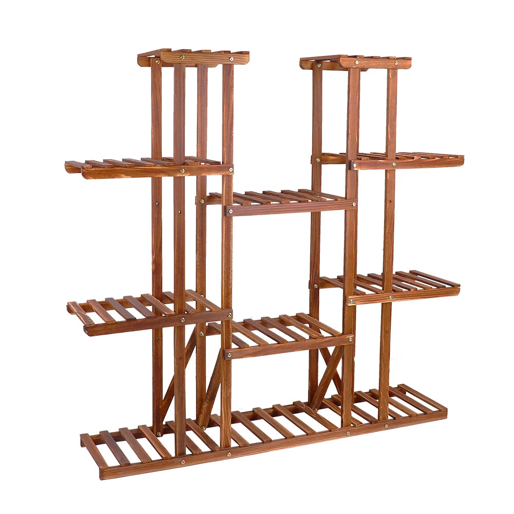 Multi-Tier Wooden Plant Stand — Indoor & Outdoor Flower Pot Display Shelf