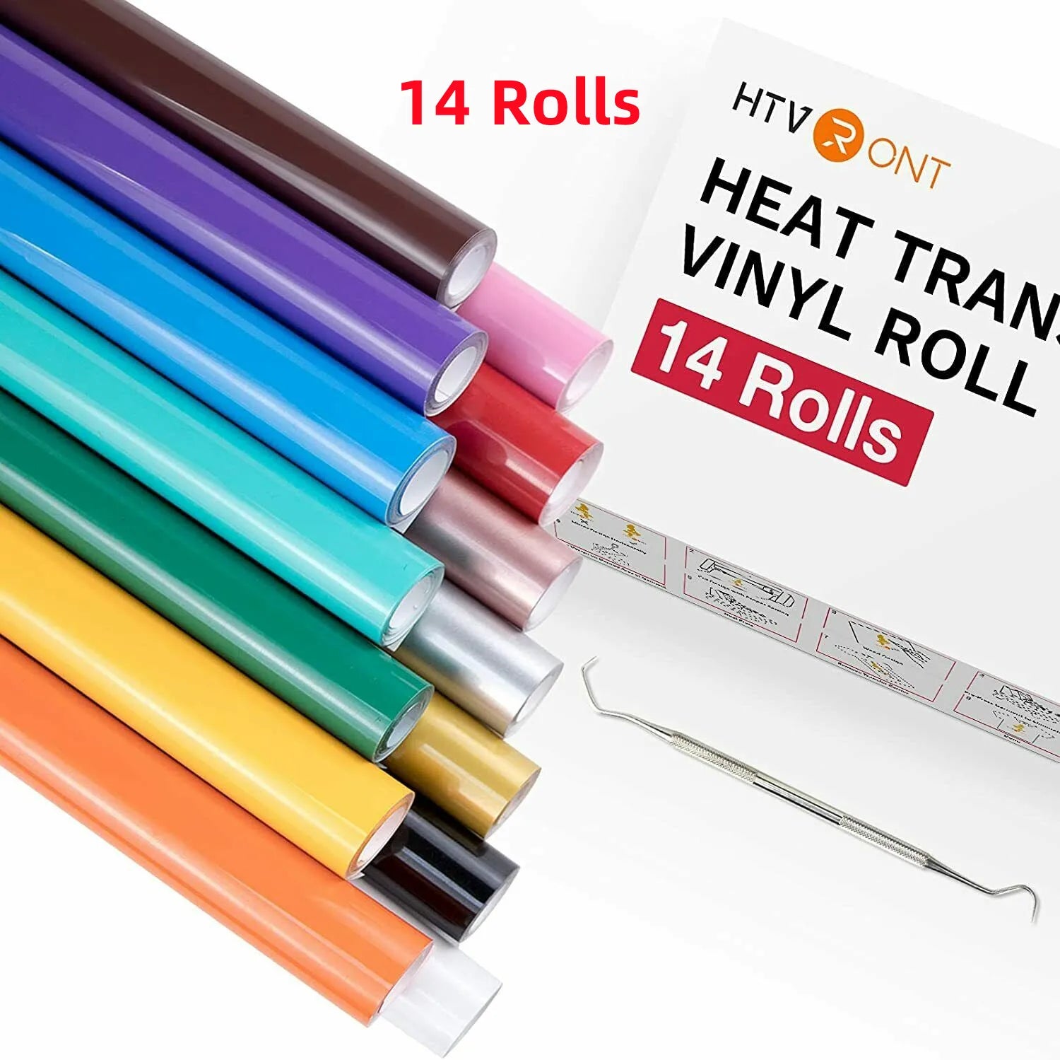 HTVRONT HTV Heat Transfer Vinyl Bundle | 12" x 3ft | 14 or 20 Colours