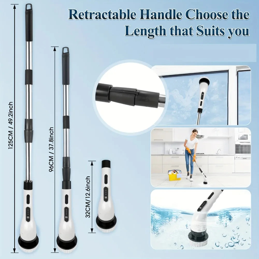 AEHOME 9-in-1 Electric Spin Scrubber – Cordless Rechargeable Cleaning Brush with 9 Heads for Bathroom, Kitchen & Tile