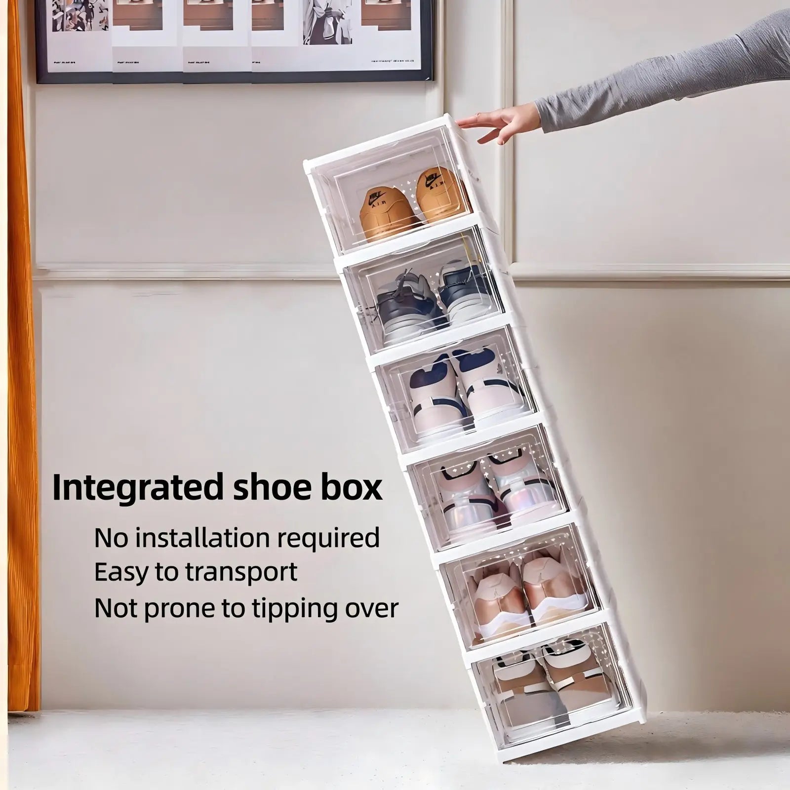 Foldable Clear Shoe Storage Box – Stackable 1–6 Layer Dustproof Organiser for Closet, Dorm & Apartment