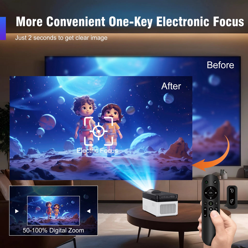 Magcubic HY450 Ultra Short Throw Projector | 900 ANSI, 1080P, 8K, Android 14, WiFi 6 & Auto Focus