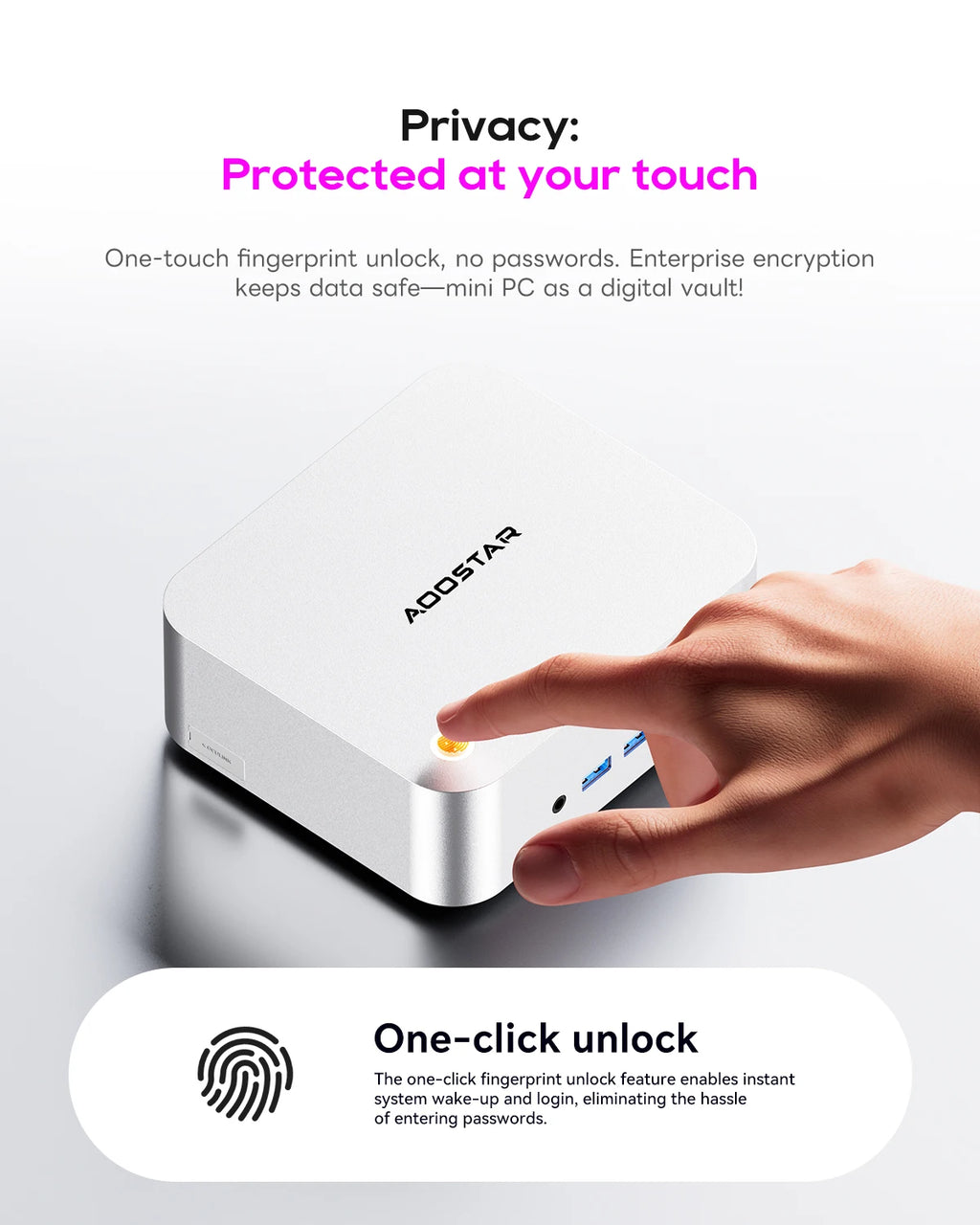 Aoostar MACO Mini PC | AMD Ryzen 7 Pro 6850H | 24GB LPDDR5 | 1TB PCIe 4.0 SSD | Windows 11 Pro