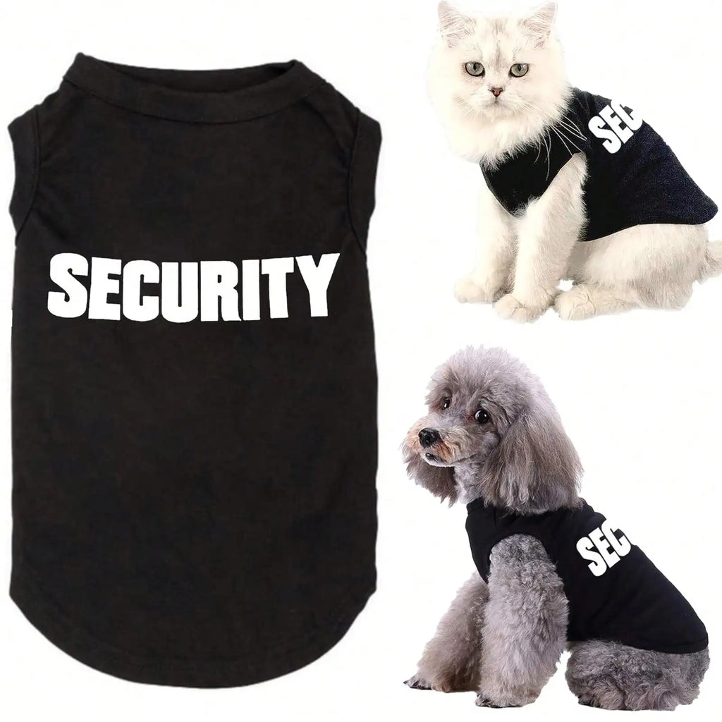 1 Pcs Dog and cat clothes breathable cute letter print thin cartoon pet sleeveless top