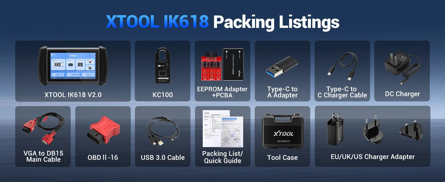 XTOOL InPlus IK618 IMMO Key Programming Tool Car Diagnostic Tools Key Programmer All Key Lost & Add Key With KC100 VS X100 PAD3