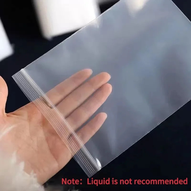 100Pcs Small Ziplock Bags, Clear Reclosable Plastic Storage Bags, Thickened Food Grade Zip Seal Pouches for Jewelry, Food & Small Items Packaging