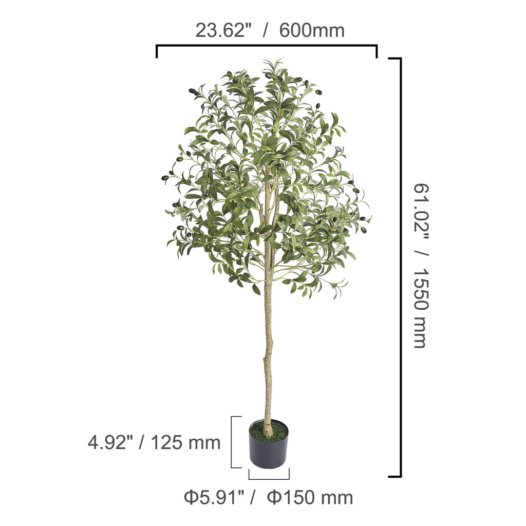 SucceBuy Artificial Olive Tree | 4ft / 5ft / 6ft | Lifelike Faux Plant for Home & Office
