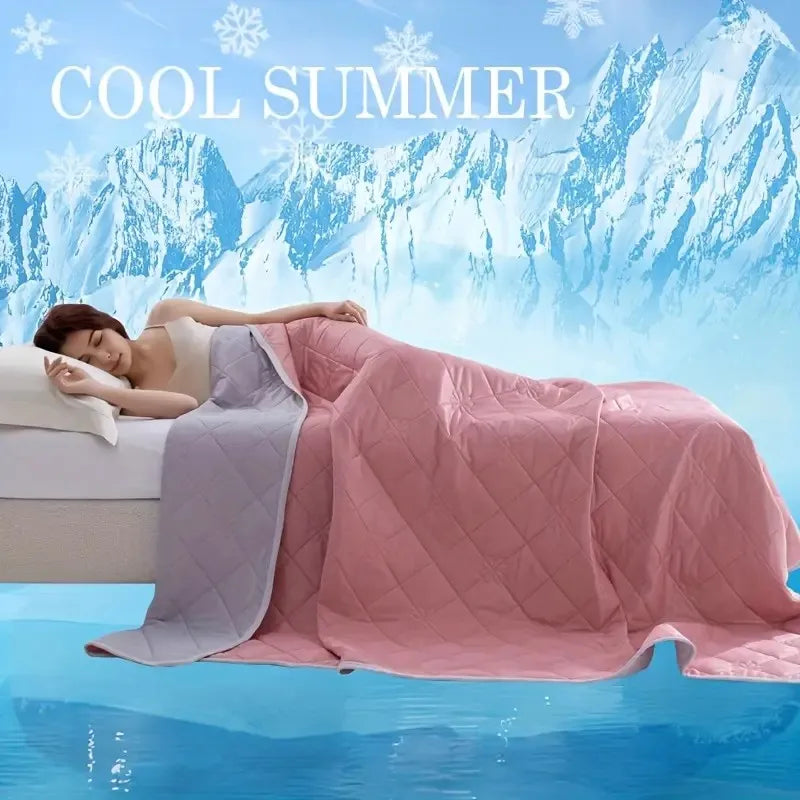 1pc Large Cooling Blanket for Hot Sleepers, Dual-Sided Soft & Lightweight Summer Bedding, Contemporary Geometric Pattern,
