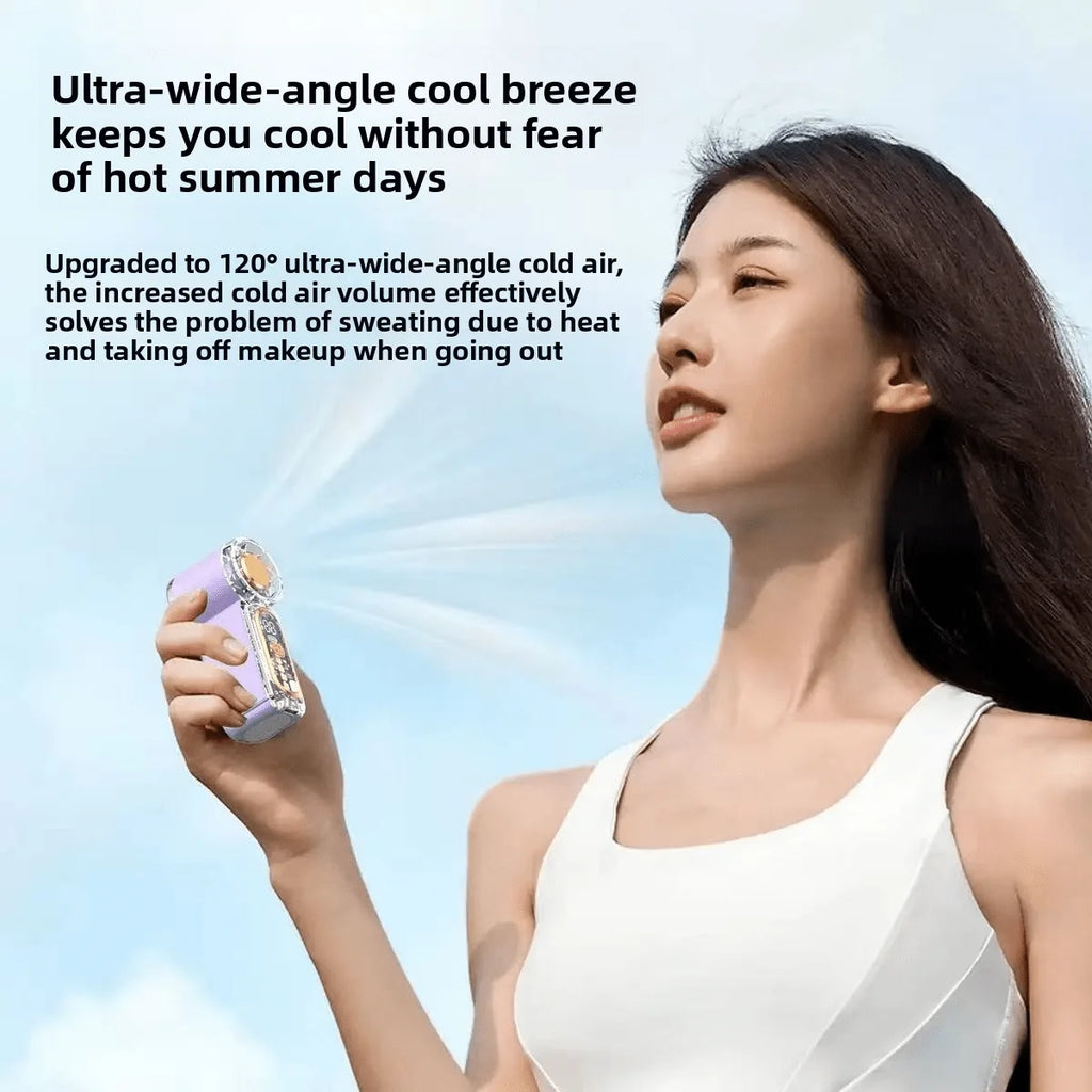 Mini Handheld Fan With Night Light, Dual Function Fan + Ambient Light, 100-Level Adjustment, 40,000 RPM, LED Display, X699 Mini Handheld Fan, Pocket Mini Fan, USB Rechargeable, Continuous Operation, Turbo Fan, Suitable For Ou