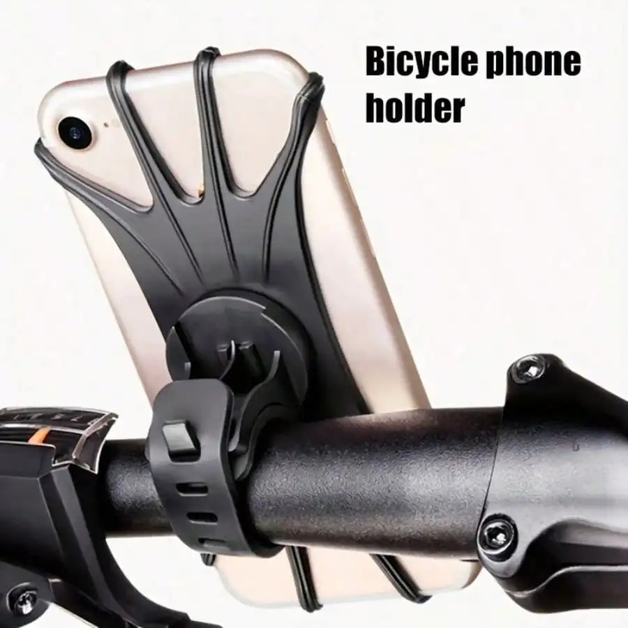 1pc 360° Rotation Silicone Bike Phone Mount, Universal Handlebar Phone Holder For Bicycles, Motorcycles & Shopping Carts