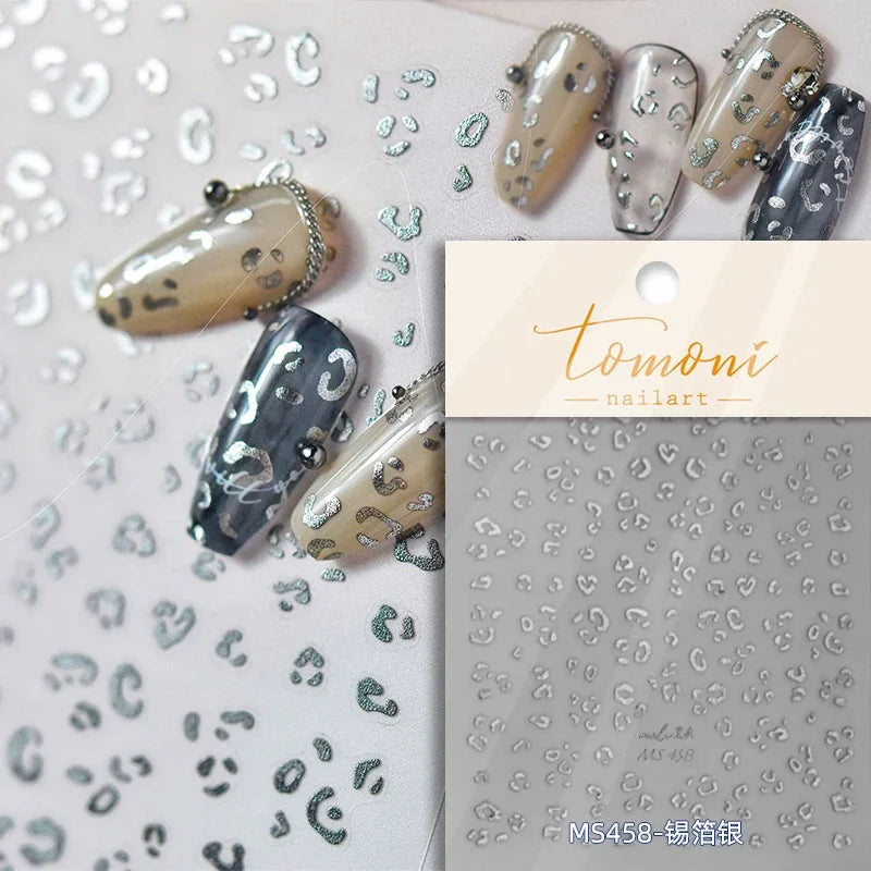Retro Animal Print Nail Art Stickers – Gold Stars, Leopard, Zebra & Cow Print Manicure Decals