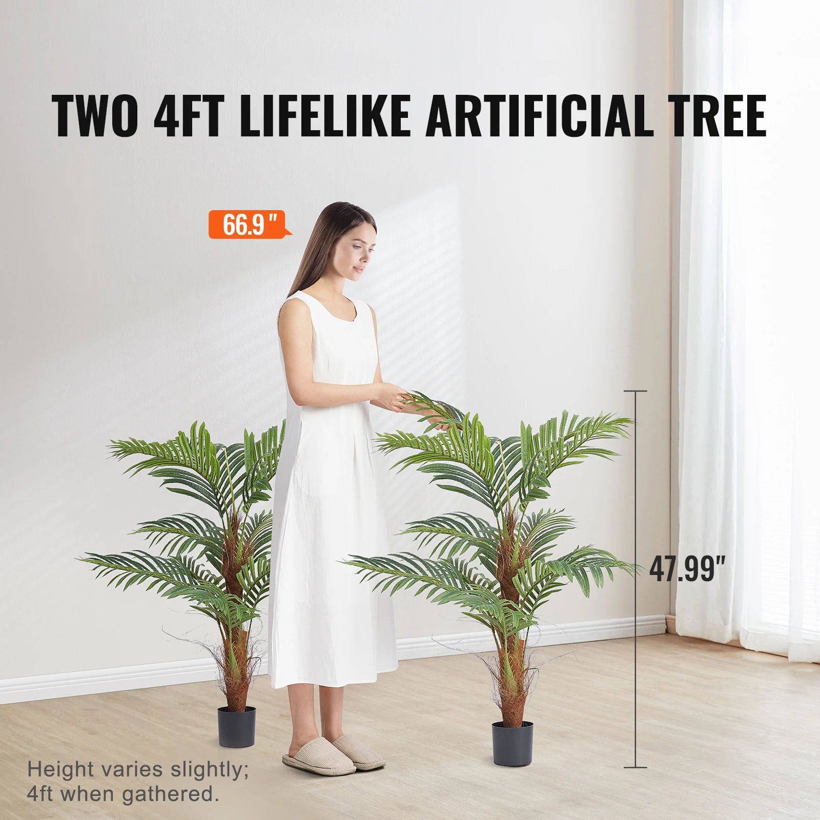 SucceBuy Artificial Palm Tree | 4ft / 5ft / 6ft | Lifelike Faux Plant for Home & Office