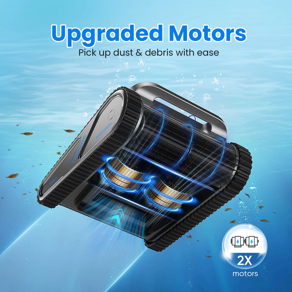 INSE Cordless Robotic Pool Cleaner – 4 Motors, 300-Min Battery, Wall & Waterline Cleaning for Inground Pools