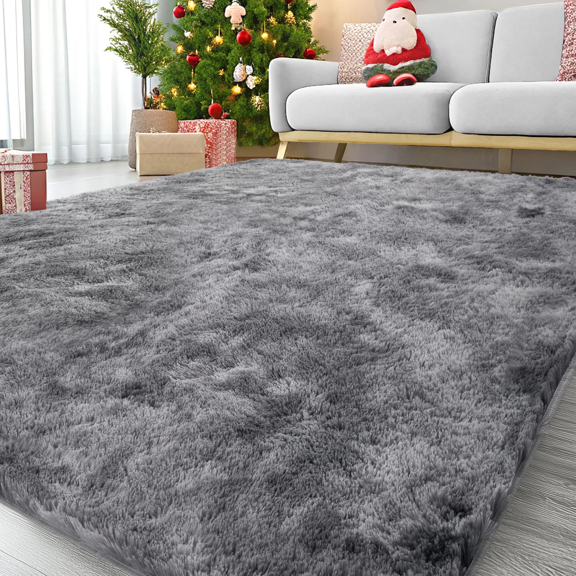 Ultra-Soft Puffy Rug - Anti-Slip Tufted Polyester Floor Mat for Bedroom, Living Room & Nursery
