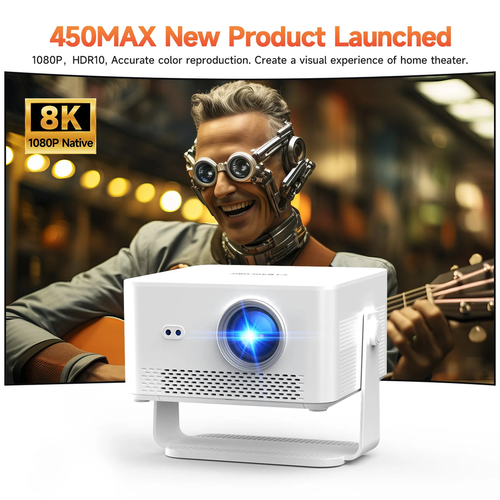 Magcubic HY450MAX 1080P Projector | 1100 ANSI, Android 14, WiFi 6, Auto Focus & 8K Support