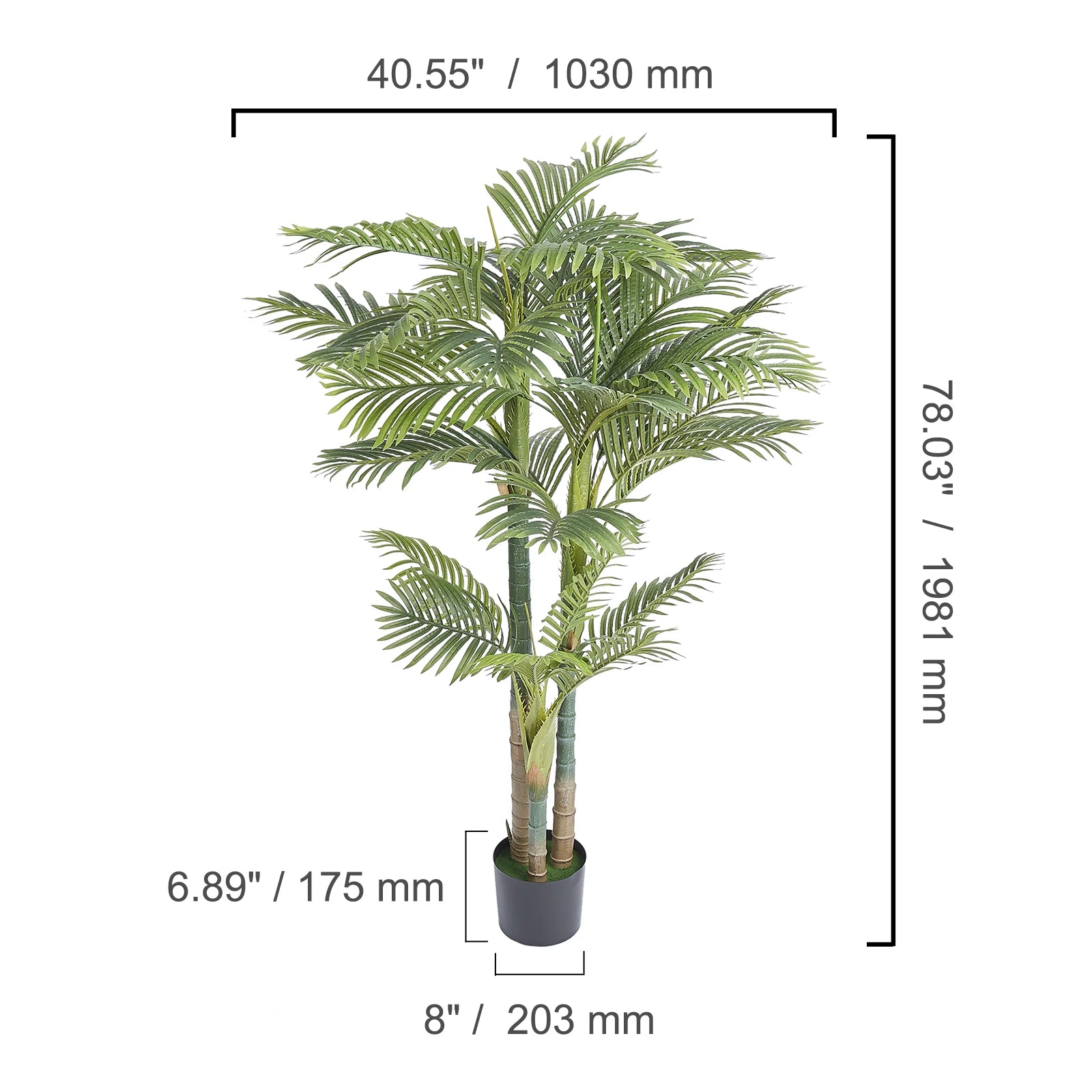 SucceBuy Artificial Palm Tree | 4ft / 5ft / 6ft | Lifelike Faux Plant for Home & Office