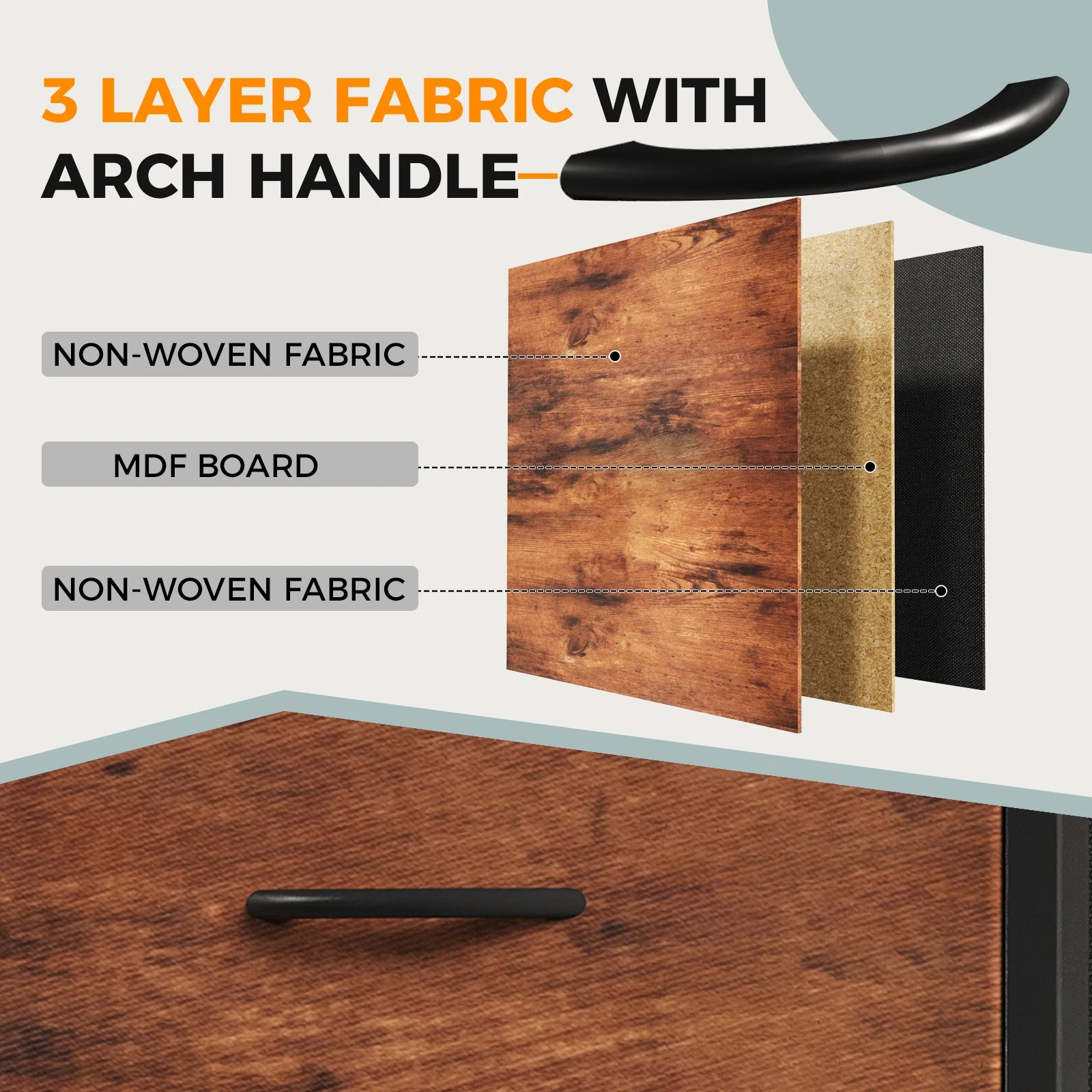 JHK 12-Drawer Fabric TV Stand — Fits Up to 80" TVs, 110 lb Top, Entertainment Center & Dresser