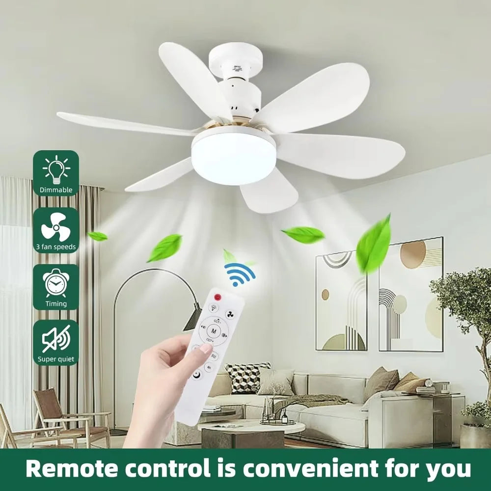 40W Ceiling Fan with Remote Control & Dimmable LED Light | Silent Modern Fan for Bedroom & Living Room