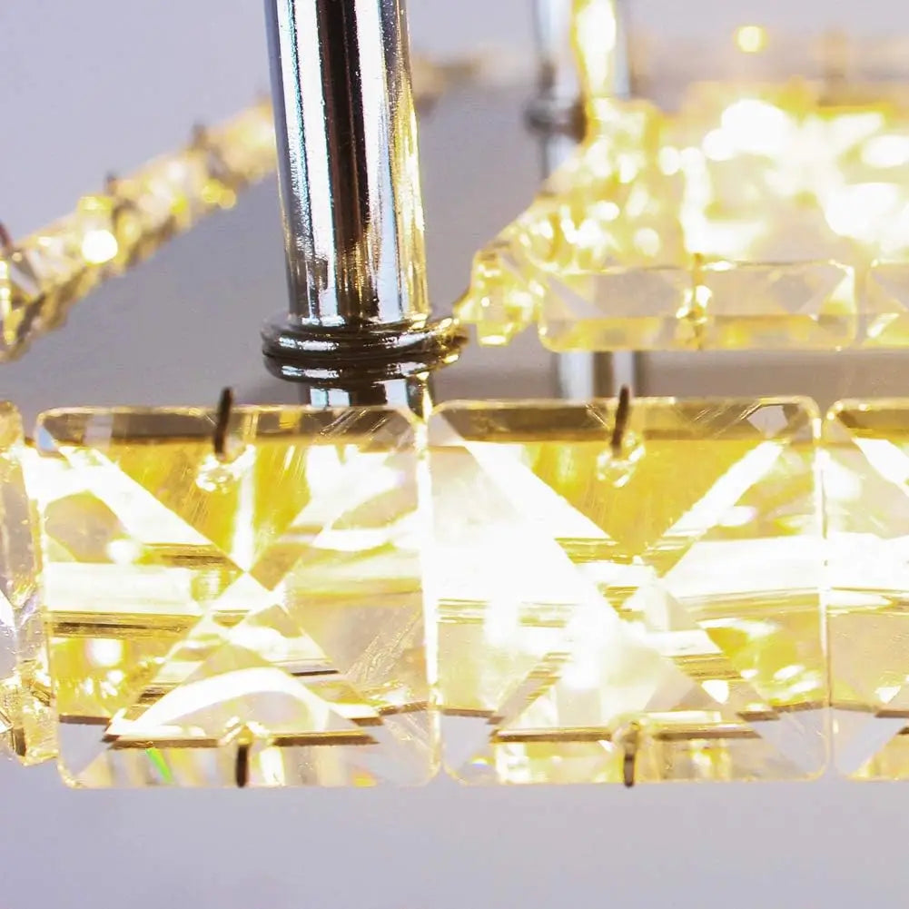 LED Crystal Chandelier — Semi Flush Mount Ceiling Light, Warm White, 8×5", UL Listed, Bulb Included