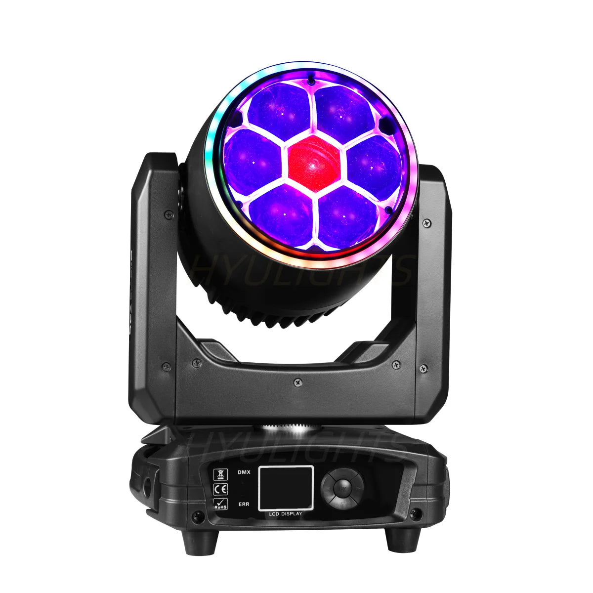 2PCS 7x40W Bee Eye Beam Wash Halo Effect Mini LED Moving Head RGBW 4in1DMX512 Control For DJ Disco Party Nightclub Wedding KTV