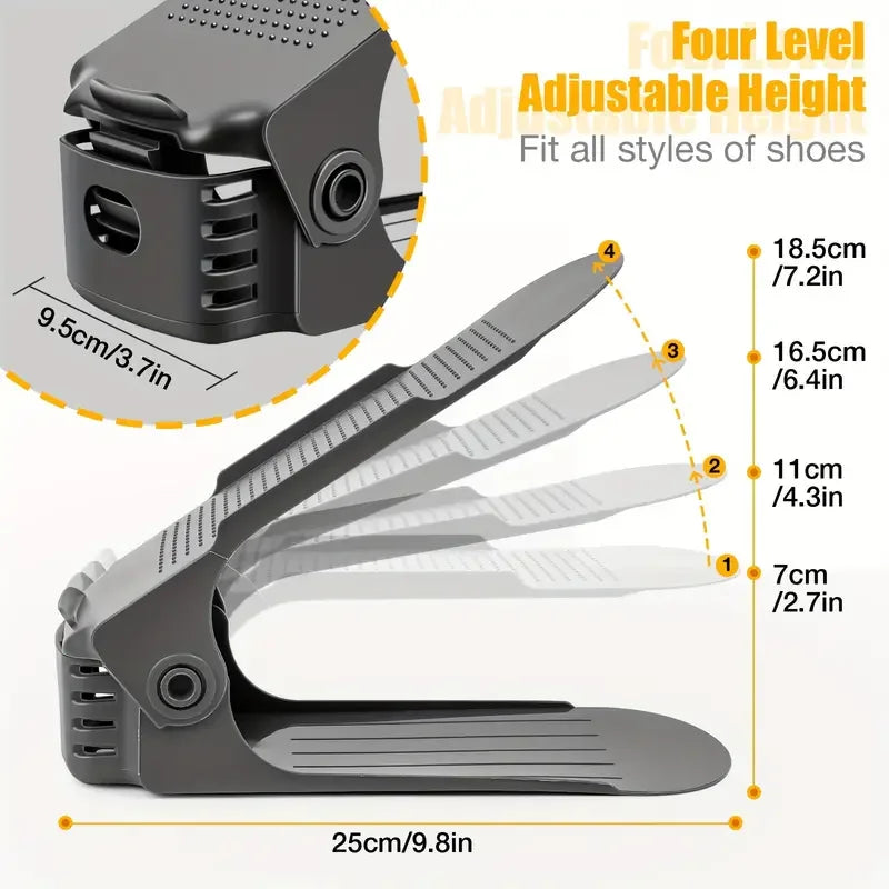 Shoe Slot Organiser Stackers – 20 Pack, Double-Layer Closet Rack, No Assembly Required