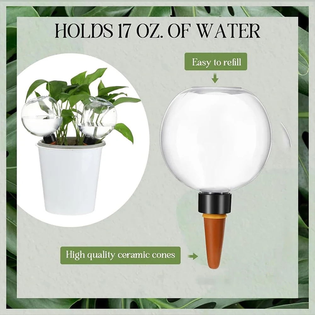 Self-Watering Plant Globes – 500ml Automatic Drip Irrigation Bulbs for Indoor & Outdoor Potted Plants