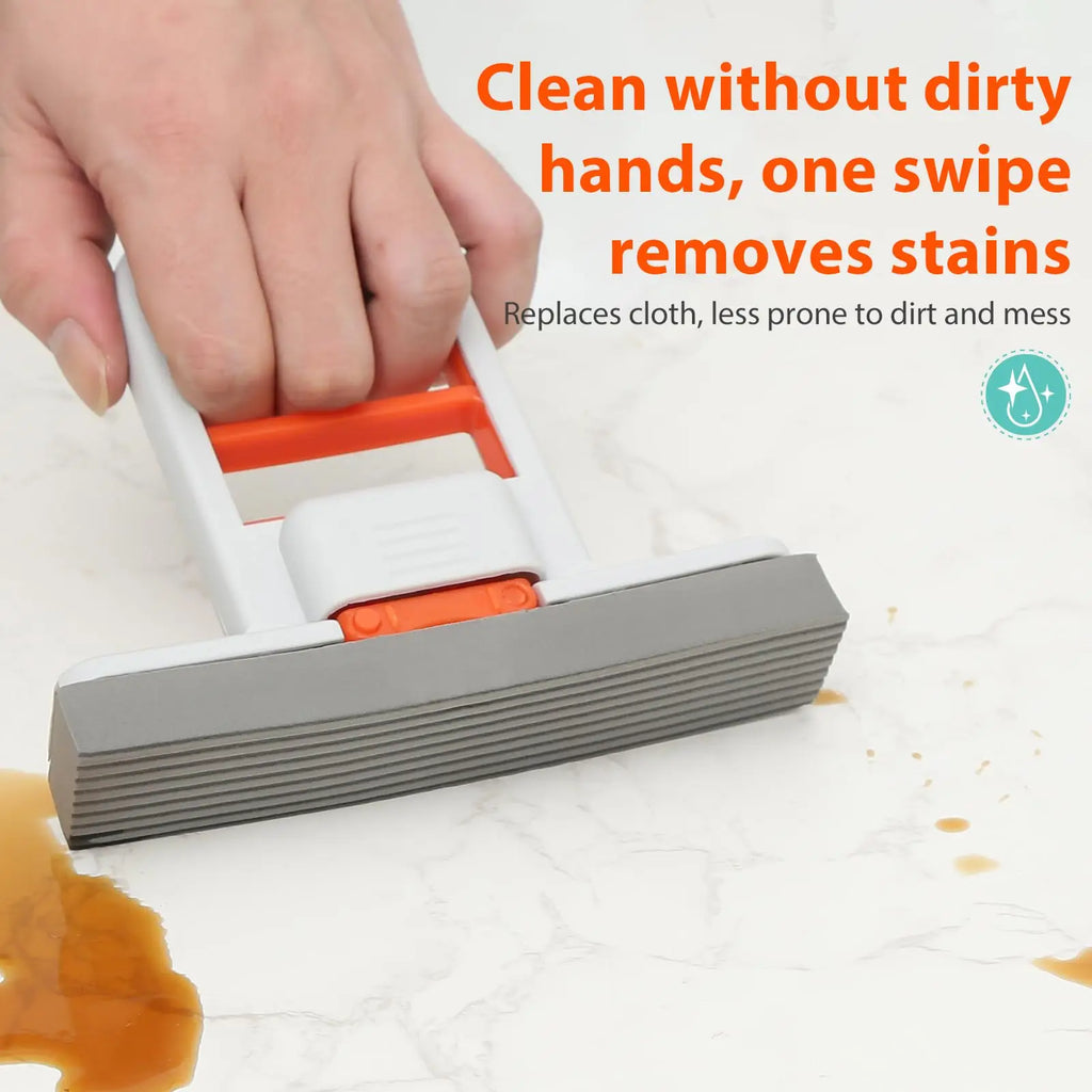 Mini Squeegee Sponge Cleaning Brushes | 4-Pack Handheld Multi-Surface Cleaner