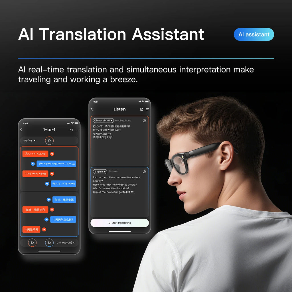EIGIIS Q8 AI Smart Glasses — 4K Camera, AI Voice, Bluetooth 5.3 & Waterproof