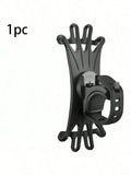1pc 360° Rotation Silicone Bike Phone Mount, Universal Handlebar Phone Holder For Bicycles, Motorcycles & Shopping Carts