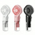 Portable Mist Fan - Handheld Mini Rechargeable, 4 Wind Speeds, With Water Mist - Suitable For Travel, Camping, Outdoor, Home, Of