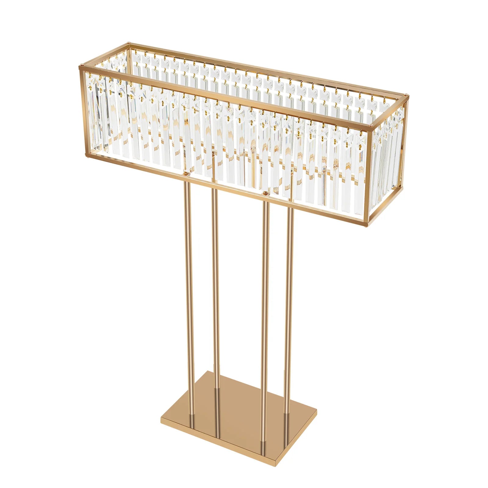 70*90cm Pretty Crystal Wedding Flower Stand Crystal Flower Holder Iron&Crystal Stable Wedding Flowers Frame 8-10kg Clear, Gold